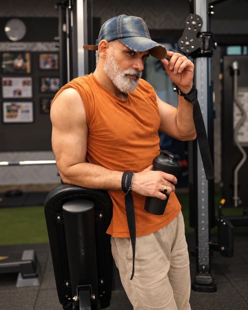 Pankaj Saharawat, founder of ElevateAt40, in the gym